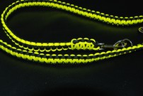 Hundeleine + passendes Halsband, neongelb/schwarz