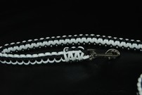 Hundeleine + passendes Halsband, fluoreszierendes weiss/schwarz Hundeleine + passendes Halsband, fluoreszierendes weiss/schwarz