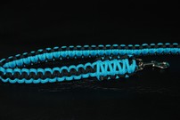 Hundeleine + passendes Halsband, hellblau/schwarz