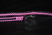 Hundeleine + passendes Halsband, rosa/schwarz
