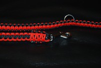 Hundeleine + passendes Halsband, rot/schwarz Hundeleine + passendes Halsband, rot/schwarz