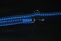 Hundeleine + passendes Halsband, königsblau/schwarz