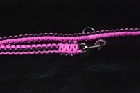 Hundeleine + passendes Halsband, pink/schwarz Hundeleine + passendes Halsband, pink/schwarz
